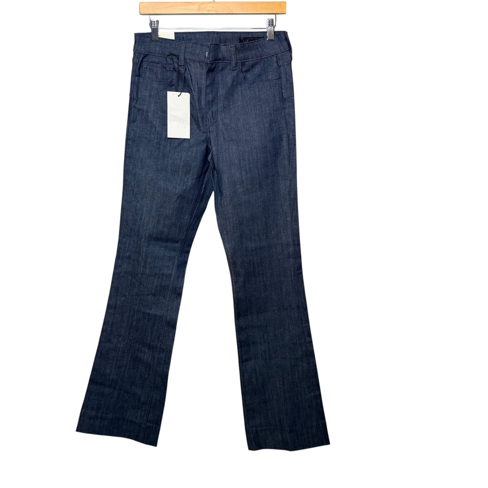 Zara ZW Bootcut Full Length Jeans Dark Indigo Blue High Rise Size 6 NEW